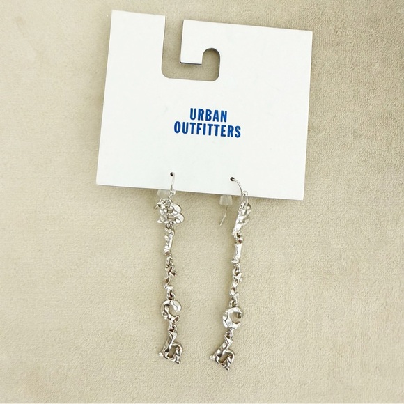 NWT Urban Outfitters Silver Dangly B*%#h Earrings - Picture 1 of 3